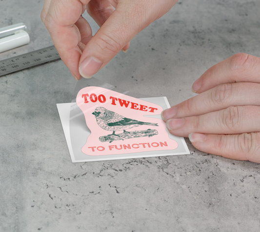 Too Tweet To Function Sticker