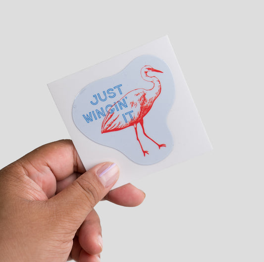 Just Wingin' It Bird Sticker
